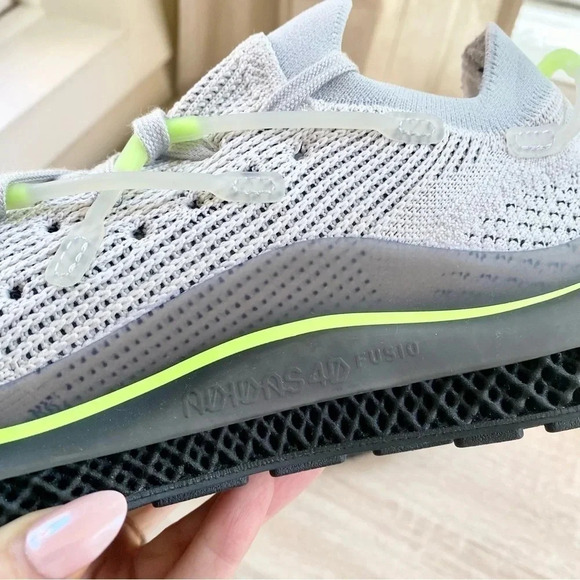 NWT Adidas Originals 4D Fusio Sneakers Shoes Running Grey Solar Yellow Women 9 - Picture 9 of 17